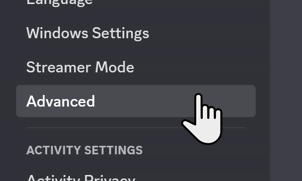 discord advanced settings